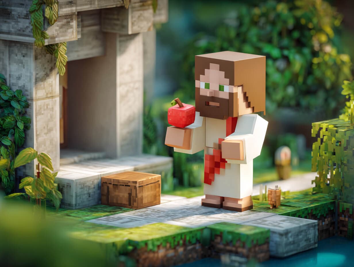 Parent reading a Christian bedtime story to a child in a cozy bedroom